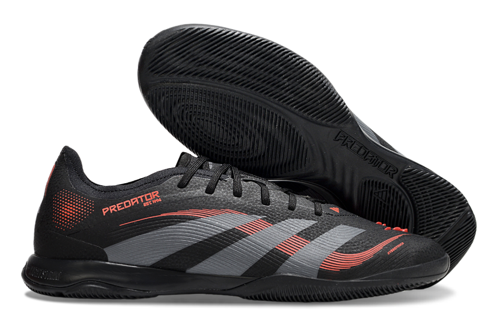 Tênis Futsal Adidas Predator Elite Fold-Over Tongue IC - Preta, Cinza e Vermelha