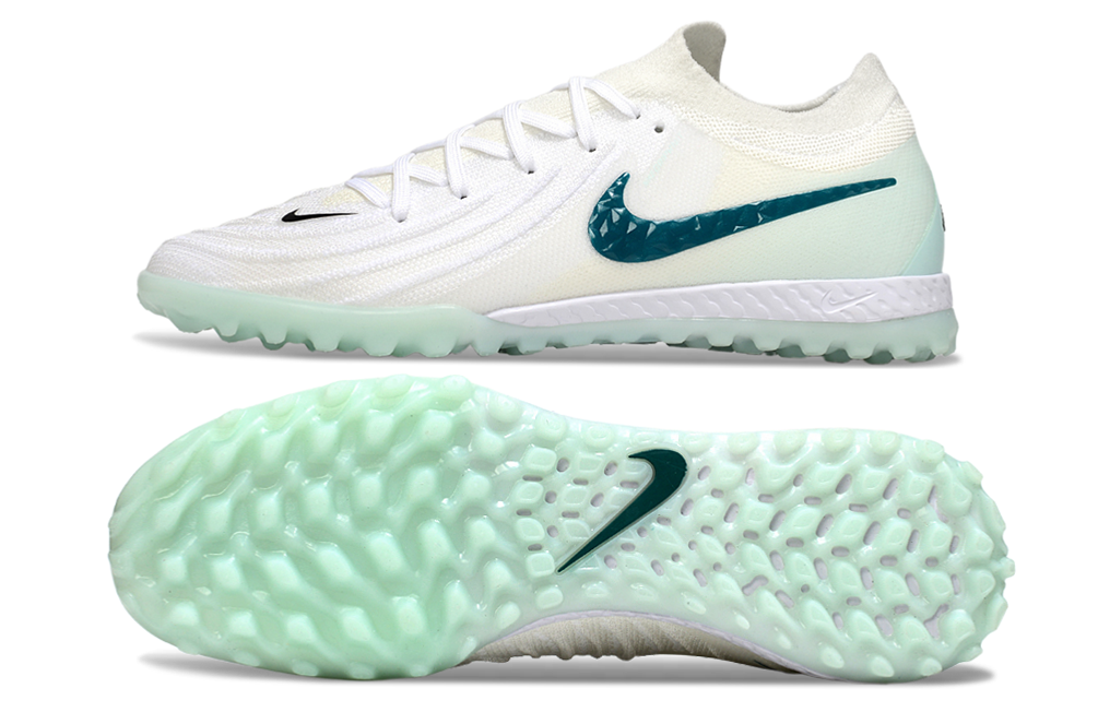 Chuteira Society Nike Phantom GX II TF - Branca e Verde