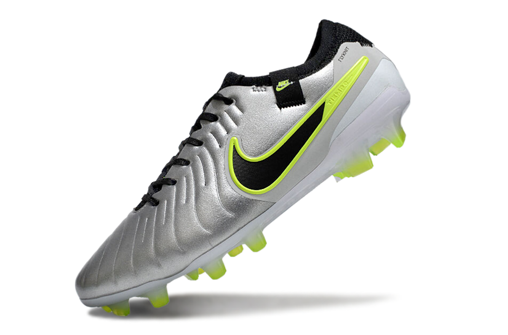 Chuteira Nike Tiempo Legend 10 Elite FG - Prata e verde