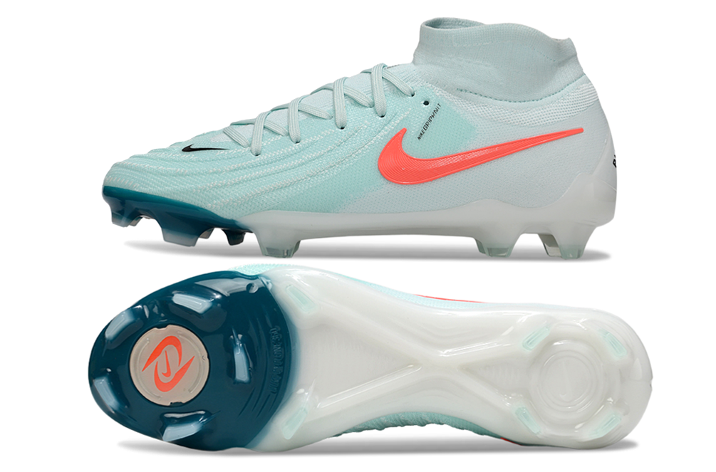 Chuteira Nike Phantom Luna Elite FG - Branca e azul - Pack Mad Energy