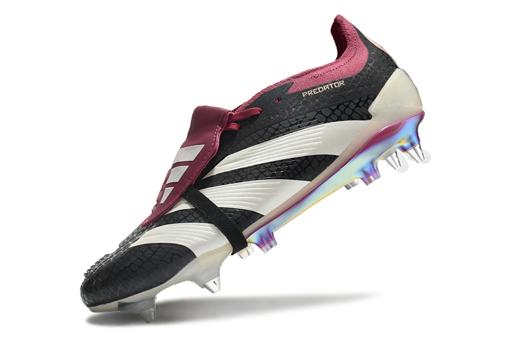 Chuteira Adidas Predator Elite Fold-Over Tongue SG - Preta e Vinho