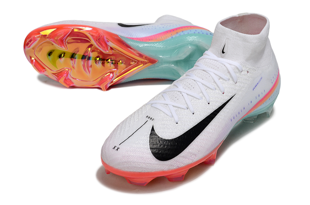 Chuteira Nike Air Zoom Mercurial Superfly 10 Sam Kerr Elite FG - Branca, Rosa e Azul