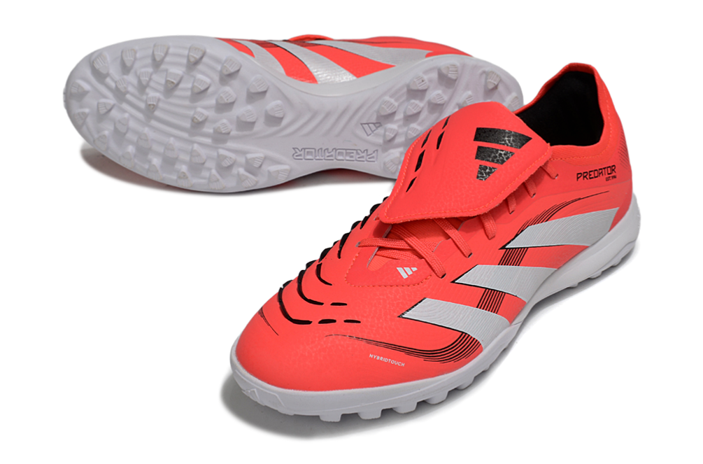 Chuteira Society Adidas Predator Elite Fold-Over Tongue TF - Laranja, Branca e Preta