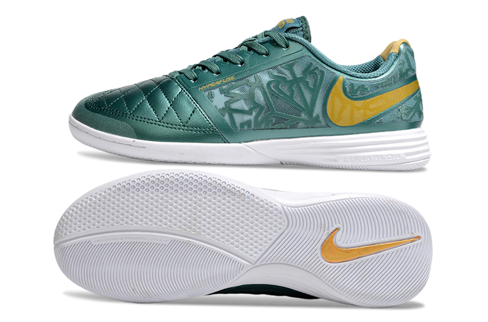 Tênis Futsal Nike Lunar Gato IC - Turquesa e Dourada