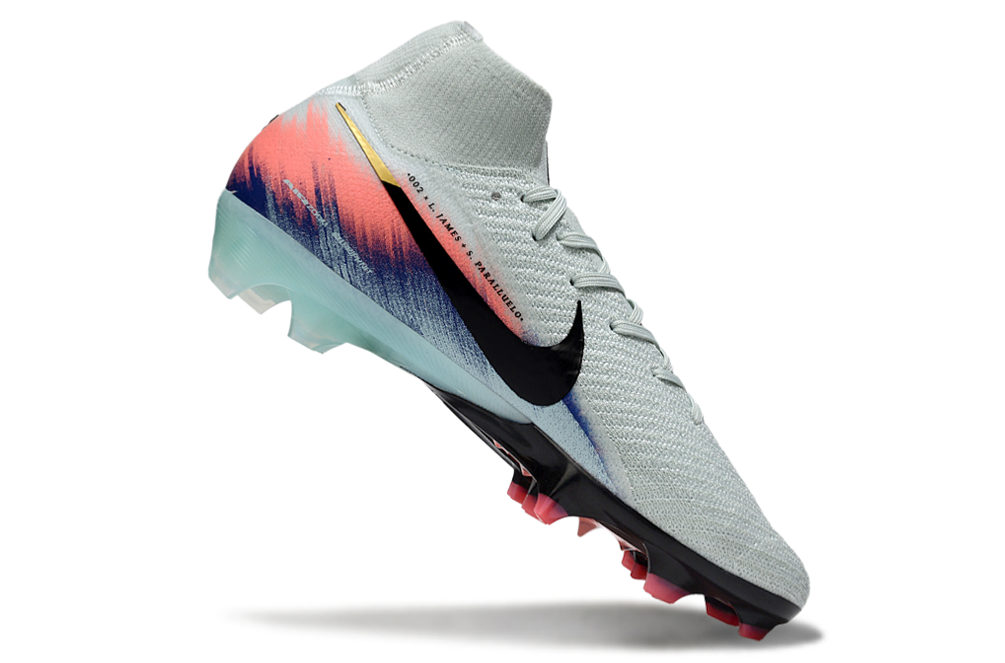 Chuteira Nike Air Zoom Mercurial Superfly 10 Elite FG - Branca, Rosa e Azul