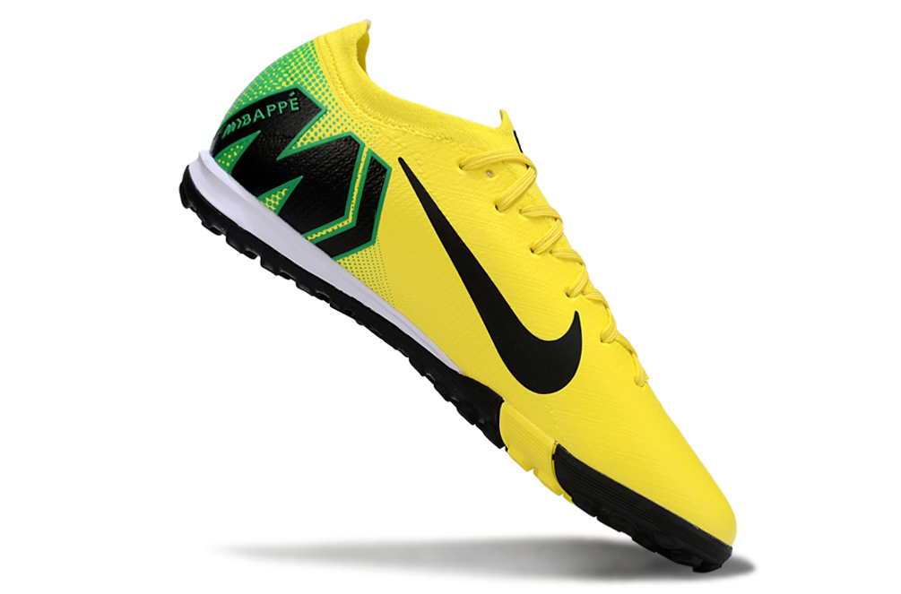 Chuteira Society Nike Air Zoom Mercurial Vapor 16 Killian Mbappe Elite TF - Amarela, Verde e Preta