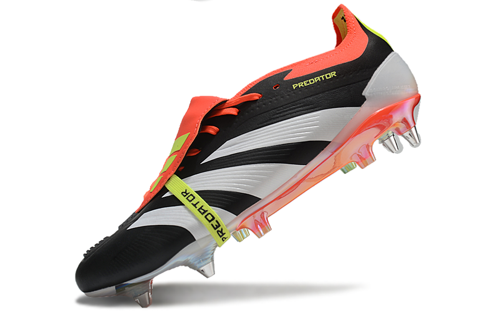 Chuteira Adidas Predator Elite Fold-Over Tongue SG - Preta, Laranja e Verde