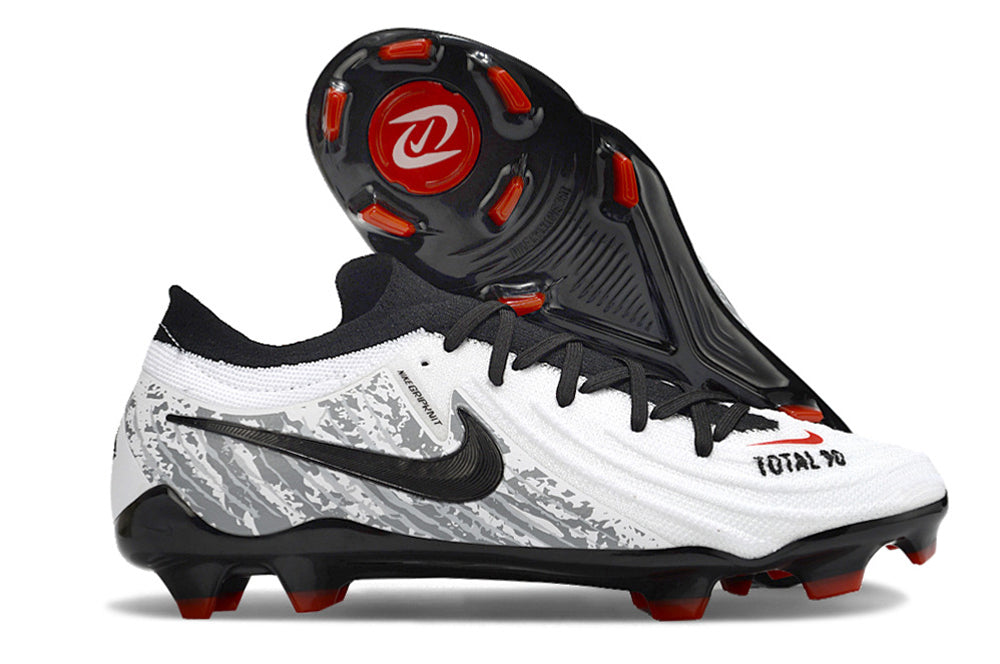 Chuteira Nike Phantom GX II Total 90 FG - Branca, Preta e Vermelha