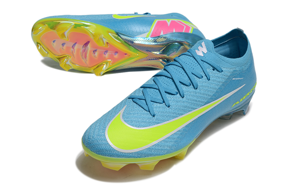 Chuteira Nike Air Zoom Mercurial Vapor 16 Elite FG - Azul, Verde e Rosa