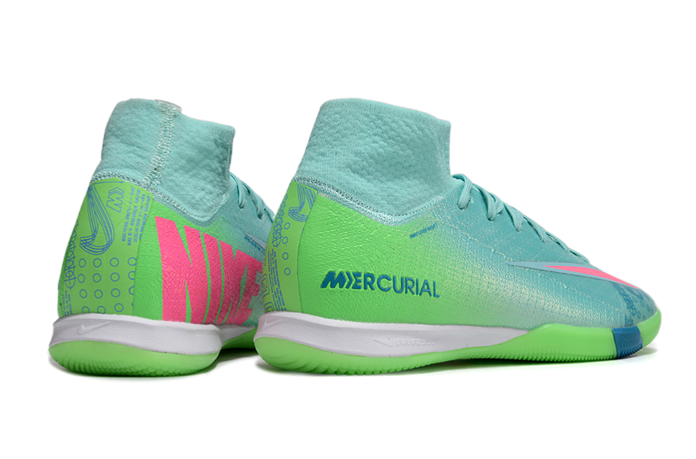 Chuteira Futsal Nike Air Zoom Mercurial Superfly 10 Elite  IC - Azul e Verde