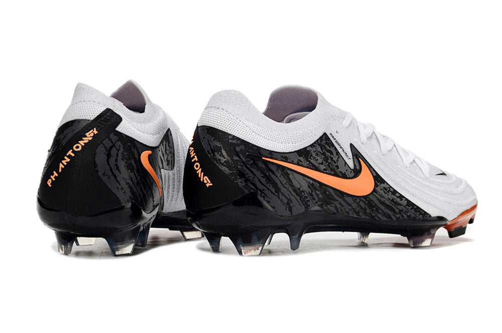 Chuteira Nike Phantom GX II FG - Branca, Preta e Laranja