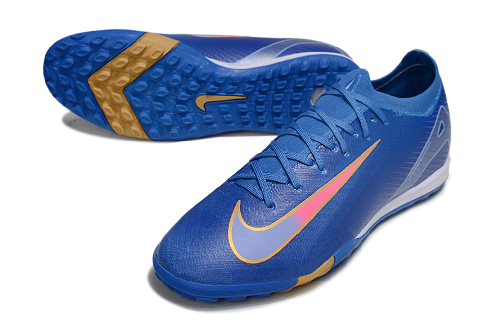 Chuteira Society Nike Air Zoom Mercurial Vapor 16 Elite TF - Azul e Amarela
