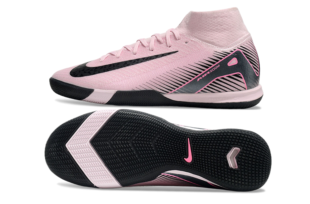 Chuteira Futsal Nike Air Zoom Mercurial Superfly 10 Elite  IC - Rosa, Cinza e Preta