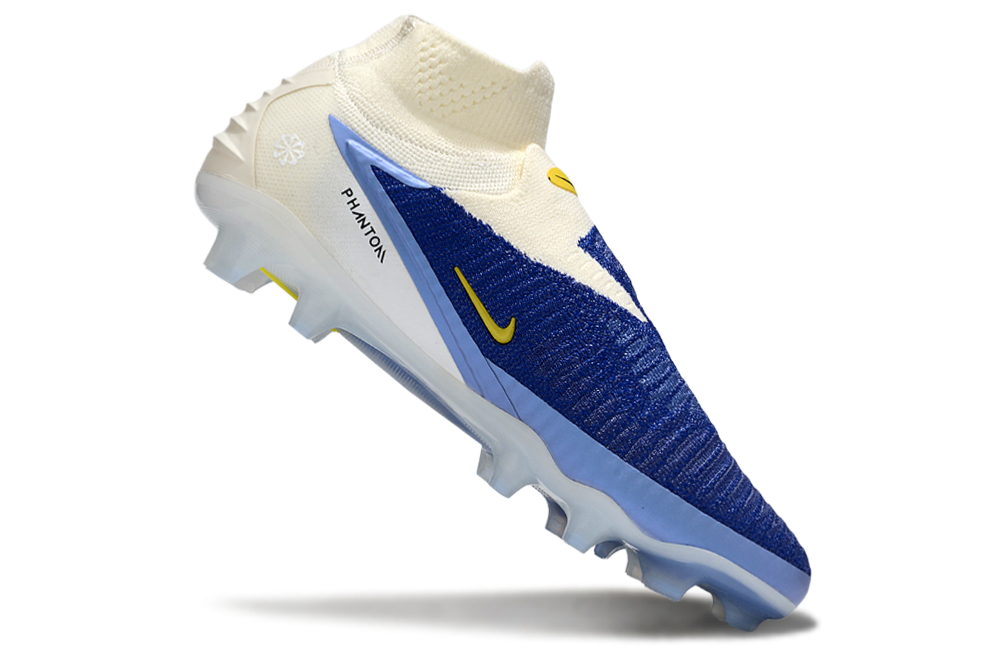 Chuteira Nike Phantom 6 Elite FG - Branca e Azul - Pack Fear Nothing