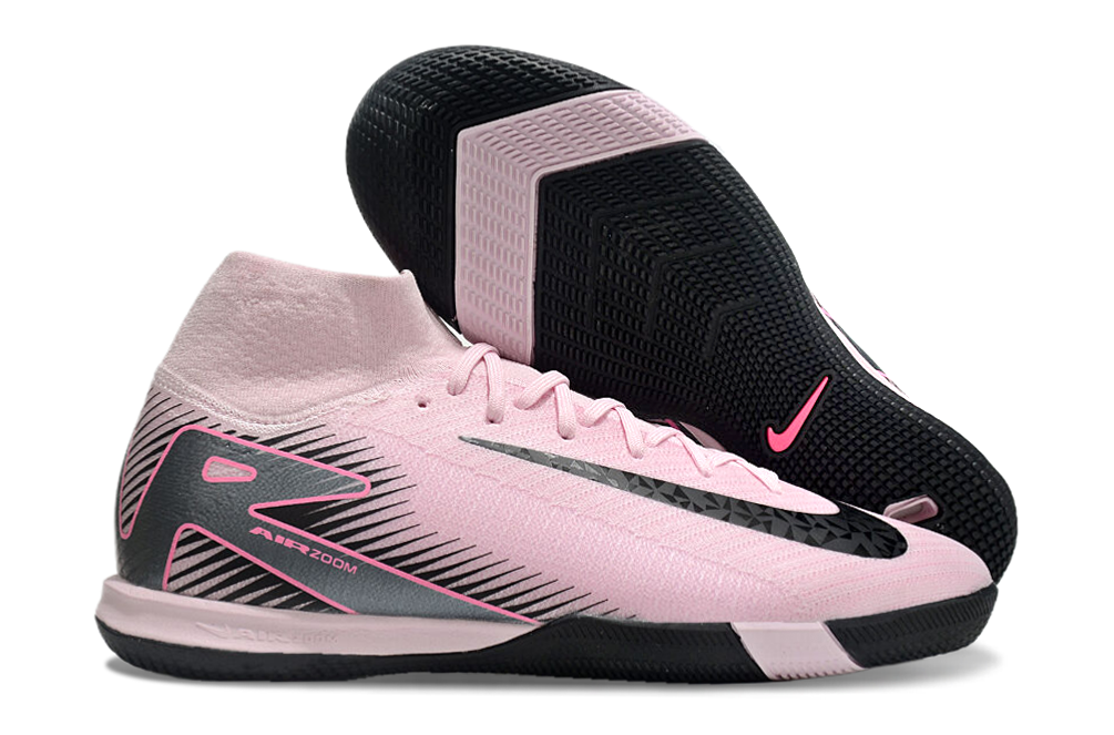 Chuteira Futsal Nike Air Zoom Mercurial Superfly 10 Elite  IC - Rosa, Cinza e Preta