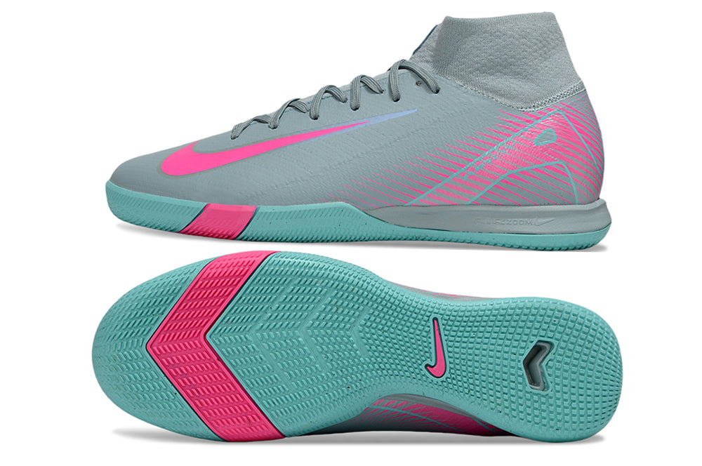 Chuteira Futsal Nike Air Zoom Mercurial Superfly 10 Elite  IC - Azul e Rosa