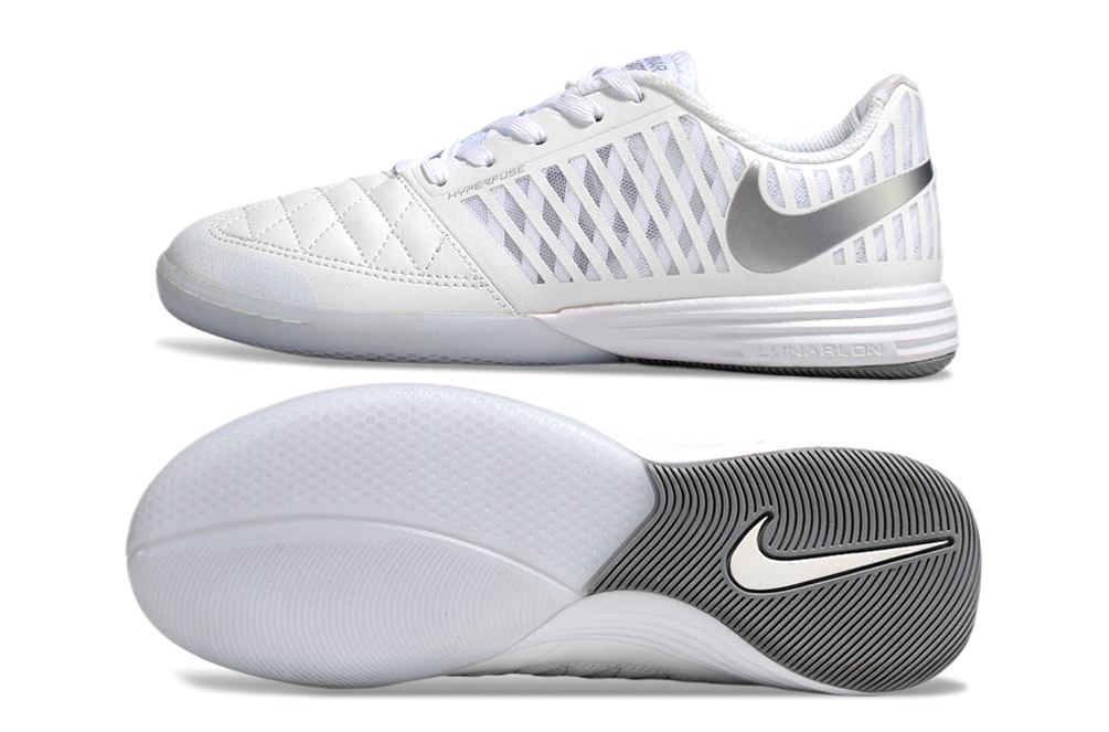 Tênis Futsal Nike Lunar Gato IC - Branca e Prata