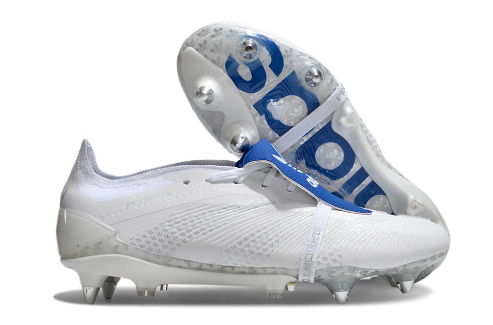 Chuteira Adidas Predator Elite Fold-Over Tongue SG - Branca e Azul