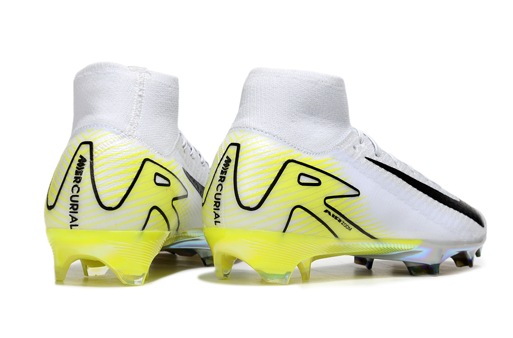 Chuteira Nike Air Zoom Mercurial Superfly 10 Elite FG - Branca e Verde Clara
