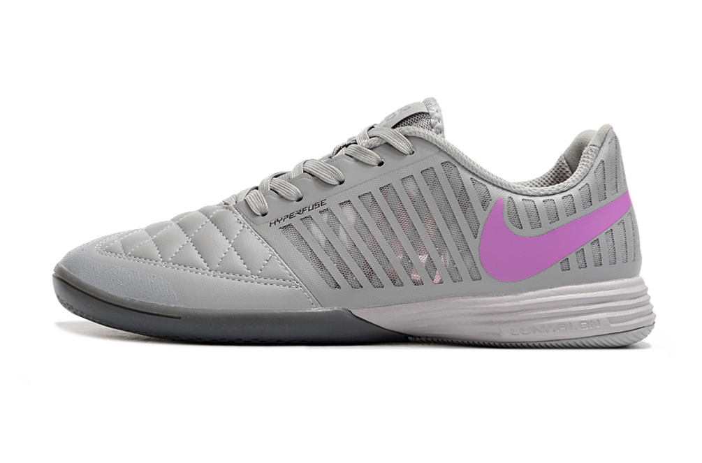 Tênis Futsal Nike Lunar Gato IC - Cinza e Roxa