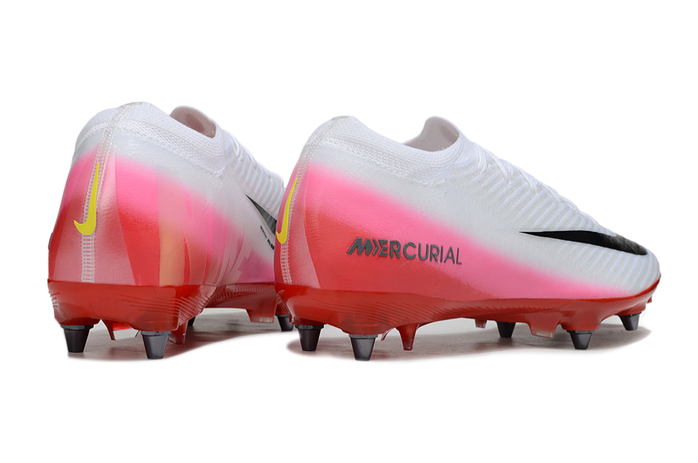 Chuteira Nike Air Zoom Mercurial Vapor 16 Elite SG - Branca, Rosa e Vermelha - Fear Nothing Pack