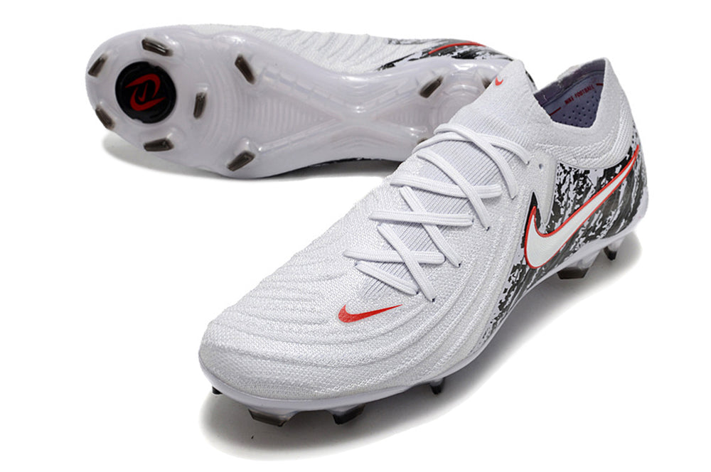 Chuteira Nike Phantom GX II FG - Branca, Preta e Vermelha