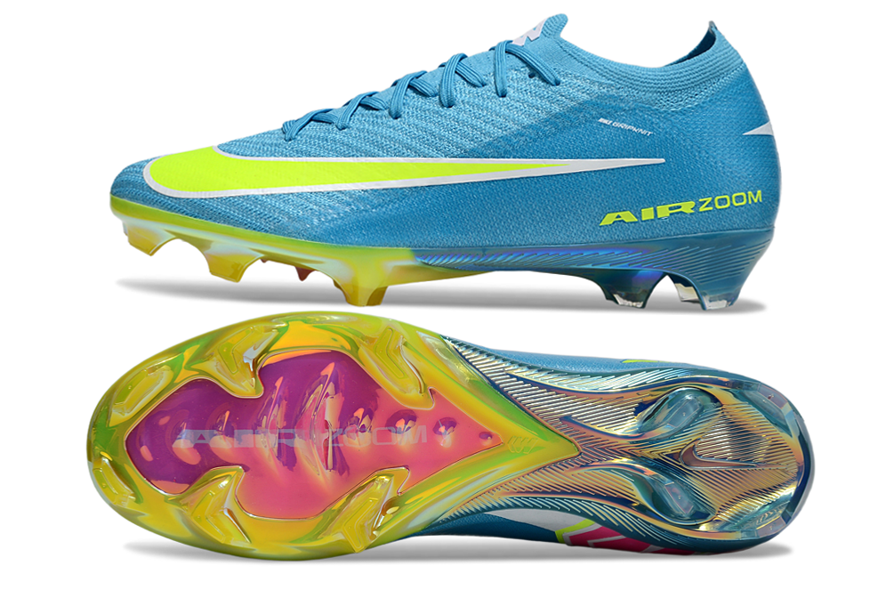 Chuteira Nike Air Zoom Mercurial Vapor 16 Elite FG - Azul, Verde e Rosa