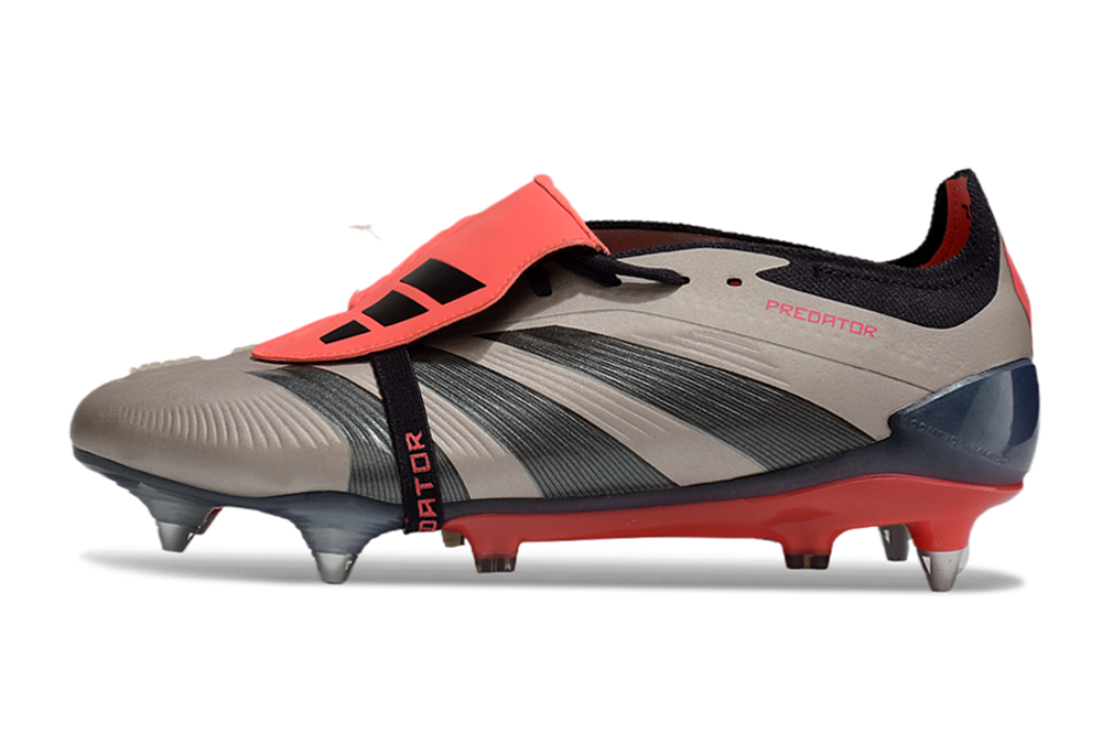 Chuteira Adidas Predator Elite Fold-Over Tongue SG - Marrom, Laranja e Preta