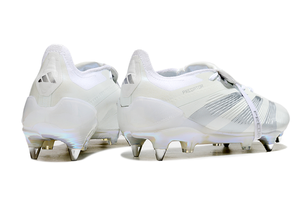 Chuteira Adidas Predator Elite Fold-Over Tongue SG - Branca e Prata
