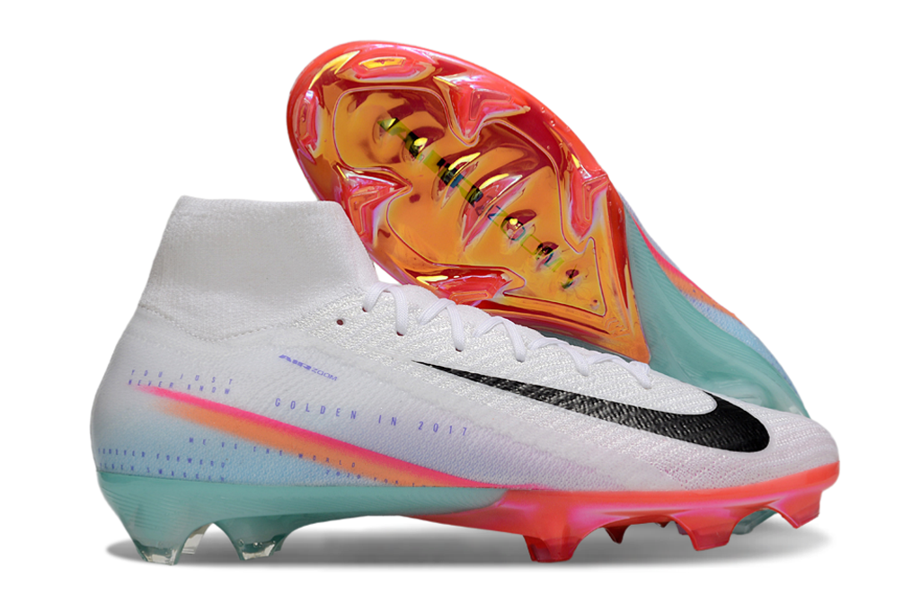 Chuteira Nike Air Zoom Mercurial Superfly 10 Sam Kerr Elite FG - Branca, Rosa e Azul